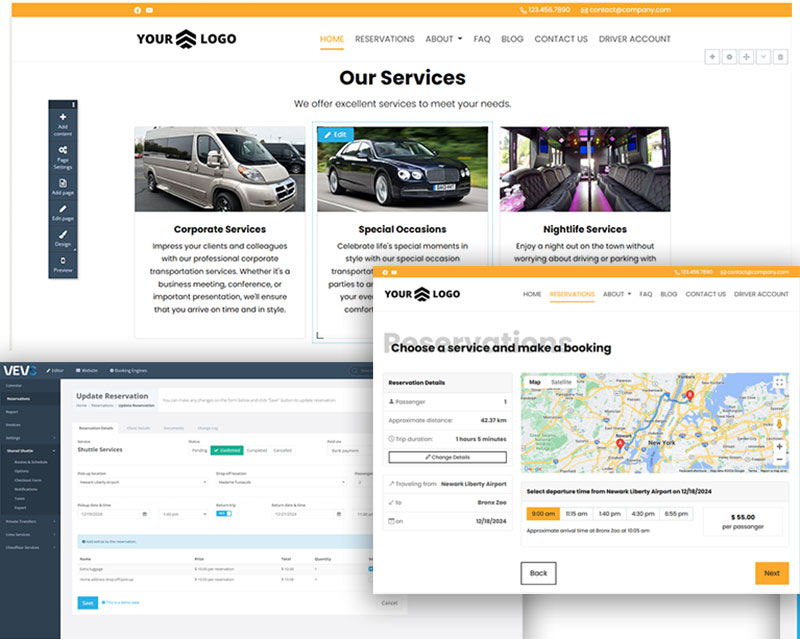 VEVS Shuttle Booking Software