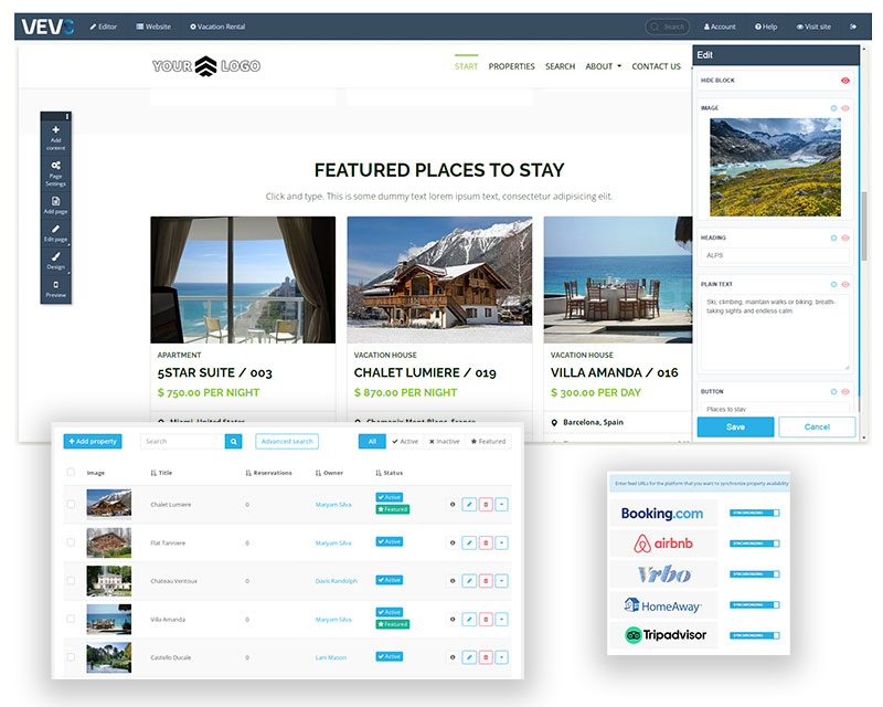VEVS Vacation Rental Software & Website