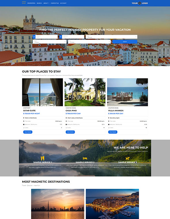 Vacation Rental Software - Website Template #7