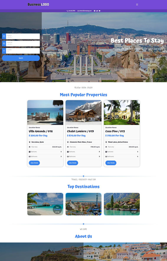 Vacation Rental Website 1