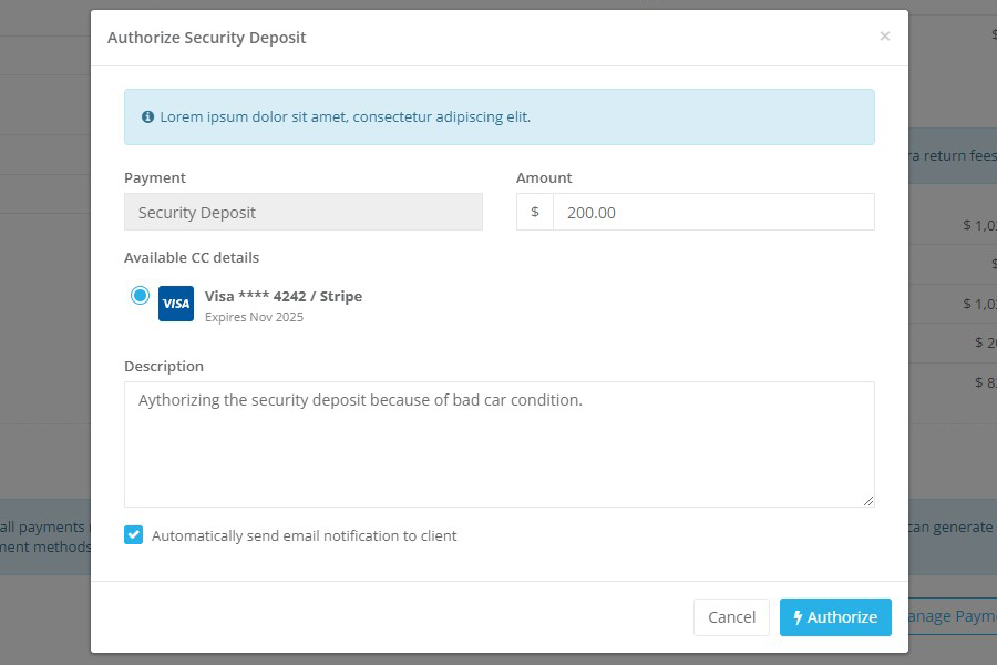 Manage payments