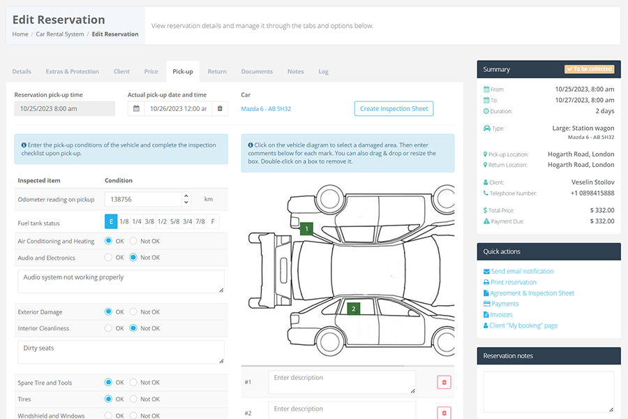 Manage pickups and returns