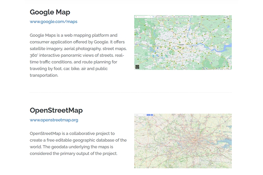 Interactive maps