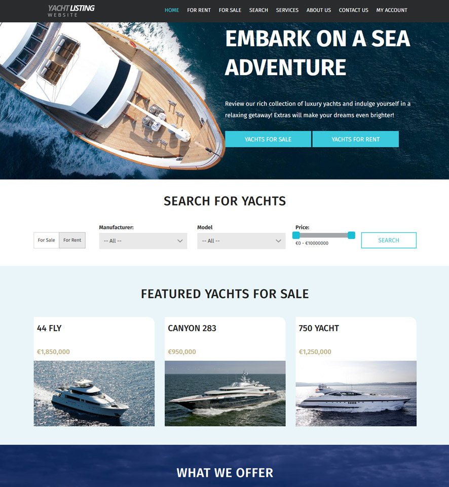 Yacht & Boat Website - Template #1