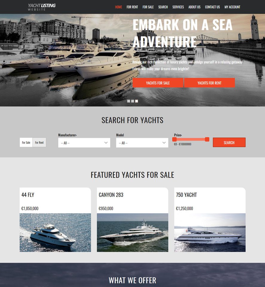 VEVS Yacht & Boat sites Demo