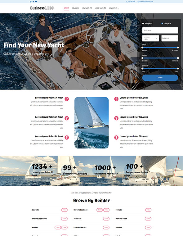 Yacht Brokerage Software - Website Template #2