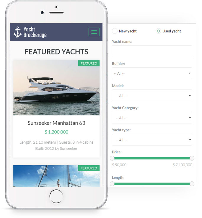 Yachts Listing System
