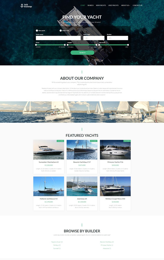 Yacht Brokerage Website 1