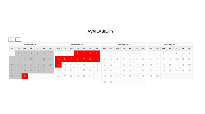 Availability calendar