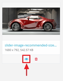 Copy a URL for an image from My Uploads