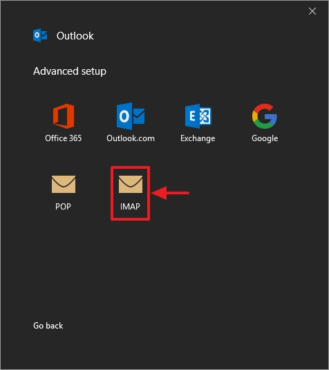 Email from VEVS - Outlook 2016 configuration - step 4