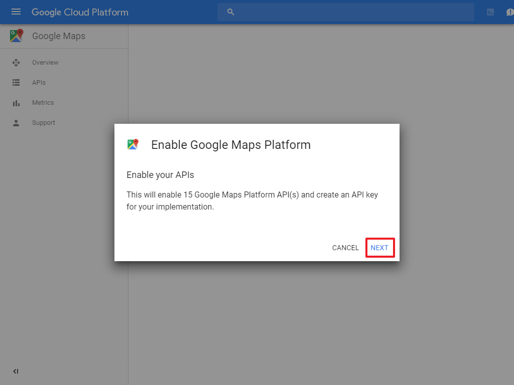 Google Maps Generate API Key