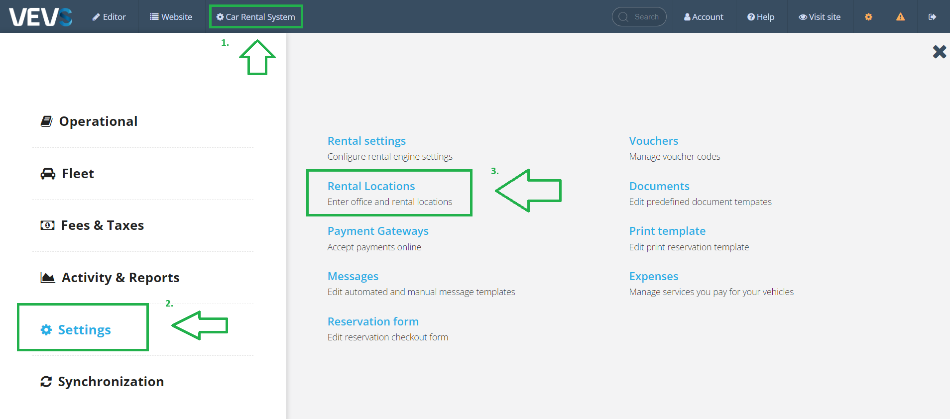 How to add a Rental Location