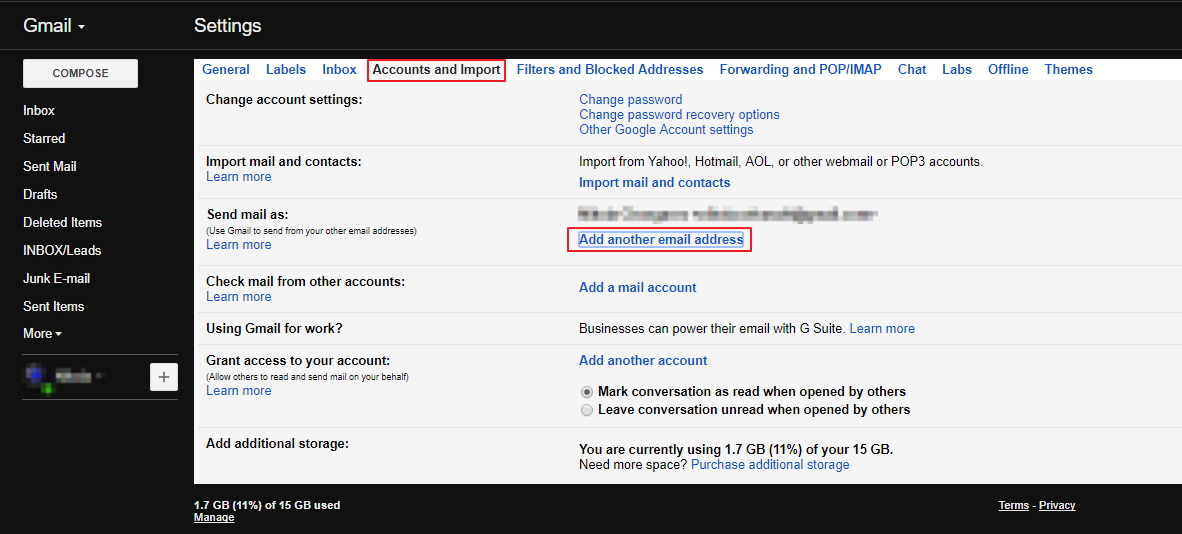 Gmail Accounts and Import